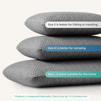 Travel Pillow Memory Foam Pillows, Camping Pillow-Compressible Medium Firm, Breathable Cover, Ideal Backpacking Hiking, Bed Pillows, Airplane and Car (Dark Grey, S)