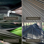 Onewind 11ft Zipper Hammock with Mosquito Net for Camping, Portable Double-Layer Northers Hammock with Adjustable Ridgeline for Camping, Hiking and Backpacking, OD Green, Sleeping Pad Not Included