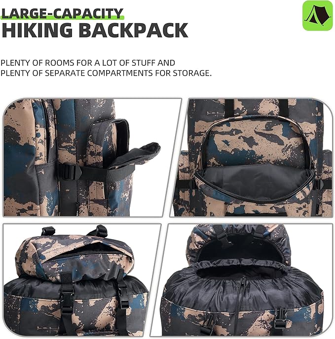 King'sGuard 100L Camping Hiking Backpack Molle Rucksack Military Camping Backpacking Daypack