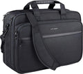 KROSER Laptop Bag Premium Laptop Briefcase Fits Up to 17.3 Inch Laptop Expandable Water-Repellent Shoulder Messenger Bag Computer Bag with RFID Pockets for Travel/Business/Men/Women-Black