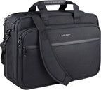 KROSER Laptop Bag Premium Laptop Briefcase Fits Up to 17.3 Inch Laptop Expandable Water-Repellent Shoulder Messenger Bag Computer Bag with RFID Pockets for Travel/Business/Men/Women-Black