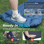 Sleeping Pad for Camping, 4in Thick Insulated Sleeping Pad for Winter, Ultralight Inflatable Camping Mattress with Adjustable Pillow, Compact Built-in Foot Pump Sleeping Mat for Backpacking