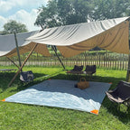 Pocket Beach Blanket Large Foldable Picnic Mat Portable Lightweight Camping Tarp Tent Blankets Washable Rug Quick Dry Compact Beach Mats Hiking Outdoor Essentials (Gray/Green118*110" / 9.19ft×9.84ft)