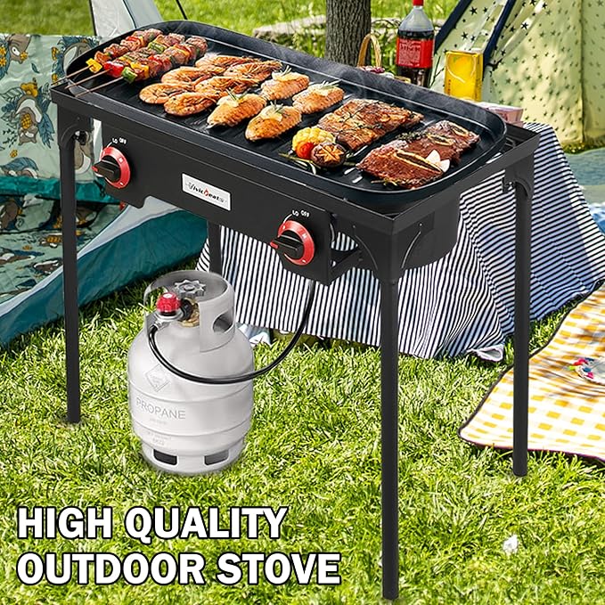 Vivicreate High Pressure Propane Gas Regulator 20 PSIG Outdoor Camping BBQ Grill Stove Burner Estufas de Gas para Cocinar Afuera Es gas propano