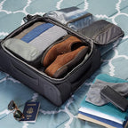 Amazon Essentials 4-Piece Packing Cubes Travel Accessories Set, Luggage Organizer with Double Zipper, Mesh Top, 100% Polyester, Medium, Gray (Previously Amazon Basics)