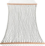 Hatteras Hammocks Deluxe Navy Oatmeal Heirloom Tweed Duracord Rope Hammock with Free Extension Chains & Tree Hooks, Handcrafted in The USA, 450 LB Weight Capacity, 13 ft. x 60 in