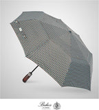 Balios Travel Folding Umbrella with Real Wood Handle Auto Open Close Vented Windproof Canopy - Designed in UK