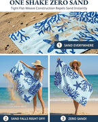 LANE LINEN Beach Towels 6 Pack, Oversized Pre-Washed Large Stylish Pool Towels for Adults, Quick Dry Lightweight Travel Towel, 39"x71" - Coral Beach