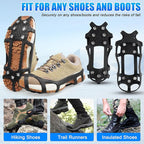 Ice Snow Cleats for Shoes and Boots,Snow Walk Traction Cleats Crampons Non-Slip 9 Point Cleats Ice Snow Grippers Overshoe for Women Men Kids Walking on Snow & Ice