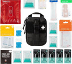 My Medic Sidekick - Camping Hiking and Backpacking First Aid Kit - 70 Items - HSA and FSA Eligible - Small Ifak Great For Travel or Motorcycle - Portable Emergency Kit – Black
