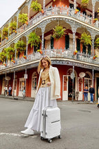 Samsonite Freeform 2-Piece Luggage Set - Carry-On & Large Checked Luggage with Dual Spinner Wheels - Durable Polypropylene Hardshell - TSA Lock, Airline-Approved - Expandable Hard Shell - White