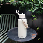 KXIAOCHEN Insulated Water Bottle, Stainless Steel Water Bottle, 2 Lids (Straw and Handle Lid),Wide Mouth Metal Water Bottles Keep Hot and Cold, Double Walled, Thermo Mug, Metal Canteen