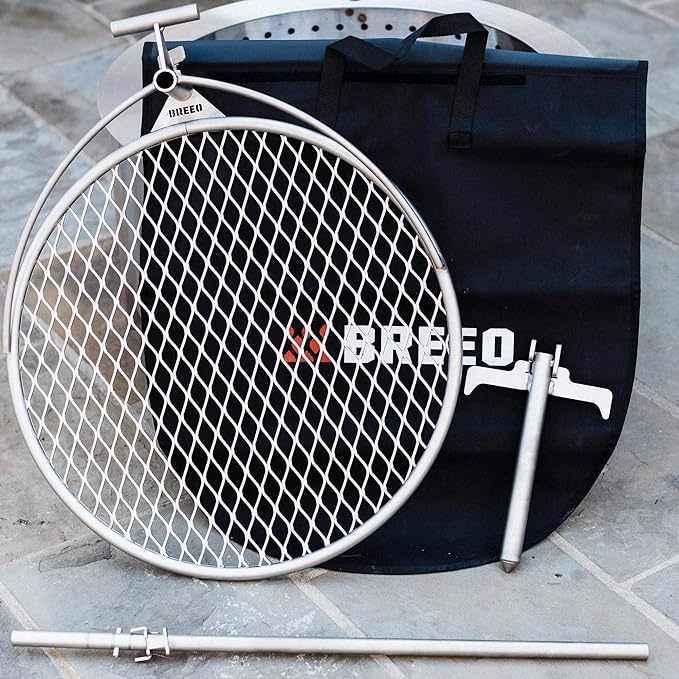 Outpost Grill 24 - Standalone Campfire Grate - Breeo X Series Accessory - Stainless Steel, Durable, USA Made - Campfire Grill Grate - Camping Cooking Rack with Carrying Bag - Fire Pit Accessories