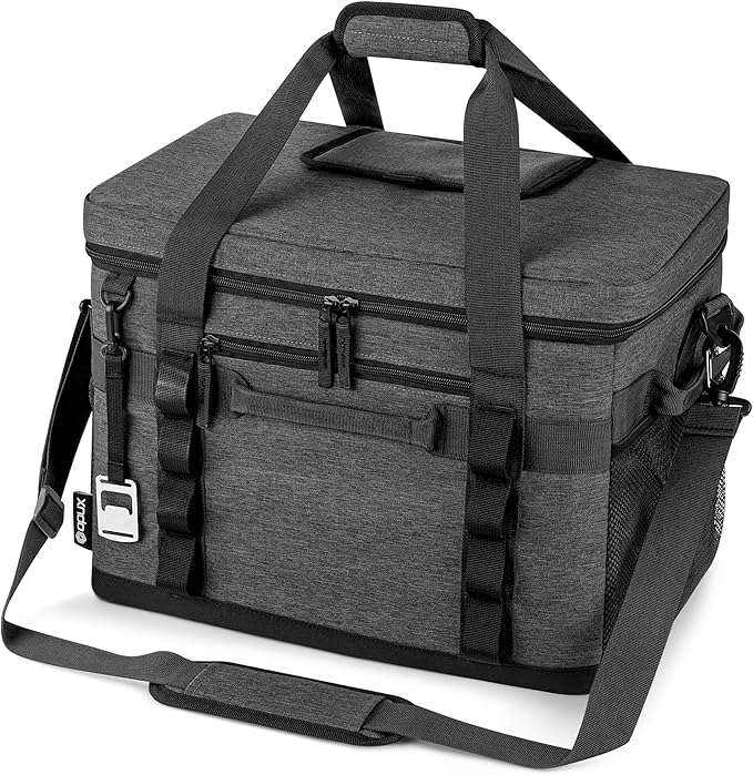 OPUX Cooler Bag, 48 Cans Insulated Soft Collapsible Portable Cooler, Soft Sided Leakproof Cooler for Beach Camping with Shoulder Strap, Ice Chest for Travel Road Trip Picnic, Charcoal Gray