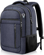 Travel Backpack, Extra Large 45L Travel Backpack for Men & Women, Expandable Laptop Bag, Water Resistant Computer Backpack Fits 18.4 Inch Laptop, Lightweight Daypack for Flight, Blue
