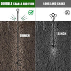 Lasnten 30 Inch Heavy Duty Ground Anchor Spiral Blade Earth Anchor Kit Metal Anchor Hook Beach Sand Stakes Camping for Securing Animals, Shelters, Tents, Canopies(Black,6 Pcs)