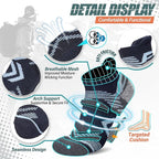 ANTSANG 6 Pairs Merino Wool Ankle Hiking Running Socks Compression Thick Cushion Breathable No Show Socks for Men Women