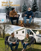 Slsy Heated Camping Chair Oversized, Outdoor Portable Heated Folding Chair, Heavy Duty 500 lbs Support, Padded Seat for Outdoor Sports, Camping, Patio, and Picnics