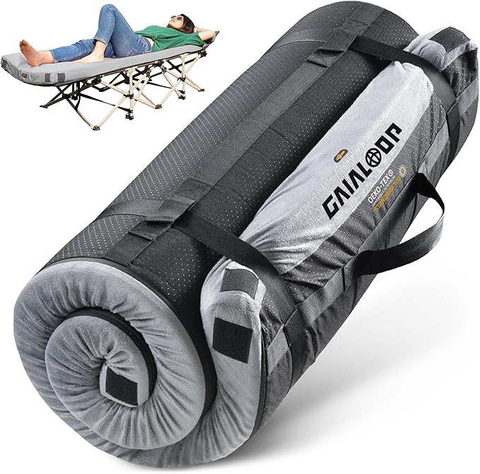 4 INCH Thick Foam Camping Mattress [Car/Tent/Cot] 30D Foam Portable Floor Sleeping Mat Cot Pad Roll Up Mattress for Guests Sleepovers RV Truck Camper