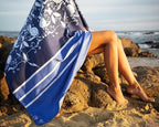 Quick Dry Towel Extra Large 78x35 Inch - Microfiber Beach Towel - Perfect for Beach, Travel, Swimming, Pool, Yoga, Hiking, Camping - Lightweight, Fast Drying, Compact for Adults (Blue Flower)