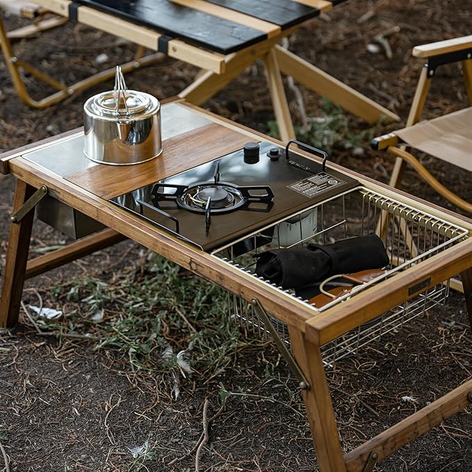 Naturehike Camping Gas Stove for IGT Table, Folding Isobutane Stove with Carry Bag, Portable Camp Stove for Outdoor Car Camping Cooking Tailgating