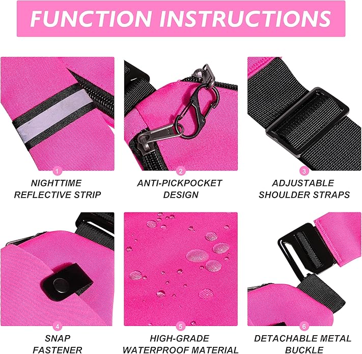 Anti Theft Crossbody Travel Bags for Women Men Cross Body Slim Sling Handbags with S Hook Antitheft