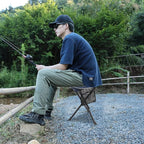 REDCAMP Folding Camping Chair for Spectator Portable, Lightweight 3 Legged Tripod Camping Stools for Adults Fishing Backpacking Hunting, 17 Inch Tall, Blue