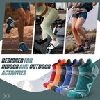 ANTSANG 6 Pairs Merino Wool Ankle Hiking Running Socks Compression Thick Cushion Breathable No Show Socks for Men Women