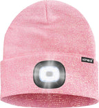 ATNKE LED Lighted Beanie Hat,USB Rechargeable 4 LED Running Headlamp Bright Cap with The Light Gifts for Men and Women