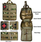 Survival First Aid Kit, MOLLE Medical Pouch Tactical First Aid Kit for Home, Car, Hiking, Travel, Camping, JungleGreen