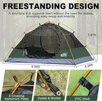 2 Person Backpacking Tent, Waterproof Windproof Two Person Tent, Lightweight Easy Setup 2 Man Tent for Camping Hiking Cycling