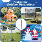 12 Inch Heavy Duty Rebar Stakes, 20-Pack Galvanized Steel J Hook Tent Stakes for Outdoor Decorations, Inflatables, Fencing, Gardening, Gazebo and Swing Set Anchors