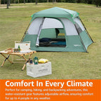 Amazon Basics Instant Camping Tent with Rainfly, Weather-Resistant, Quick Setup