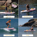 Inflatable Paddle Board for Adults with Accessories Included, Oar, Fins, Pump. Stand Up Paddleboard Great Stability and Resistance. 10’ x 33" x 5.9", Maximum Load 286 lb