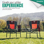 SUNNYFEEL Oversized Camping Directors Chair 2 Pack, Portable Folding Lawn Chairs for Adults Heavy Duty with Side Table,Pocket for Beach, Fishing,Picnic,Concert Outdoor, Foldable Camp Chairs