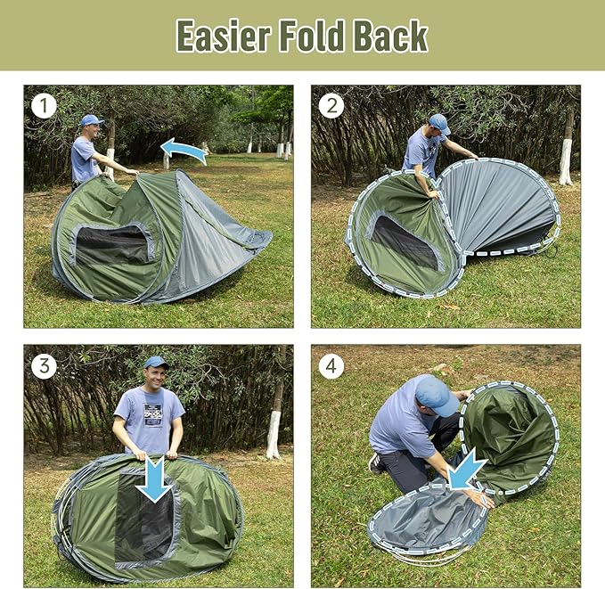 Night Cat Pop-up Camping Tent: 2 Person Tent Waterproof Instant Easy Setup Family Tent
