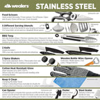 Camp Kitchen Cooking Utensil Set Travel Organizer Grill Accessories Portable Compact Gear for Backpacking BBQ Camping Hiking Travel Cookware Kit Water Resistant Case