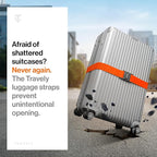 TRAVELY Luggage Straps - Particularly conspicuous & Secure - Incl. 4 Name Tags - Luggage Strap Ideal crosswise - [Set of 4]