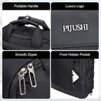 PIJUSHI Laptop Backpack for Women Men Personal Item Travel Backpack Convertible Carry on Bag Flight Approved(PE042 Black)