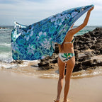 Elite Trend Microfiber Beach Towel for Adults with Bag - Extra Large 78x35 inch Lightweight Sand Free Quick Dry Towel for Travel, Swimming, Yoga, Camping (Hibiscus)