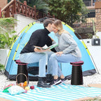 ALEVMOOM Upgraded Folding Stool with Cushion,Portable Collapsible Retractable Stool,Outdoor Chair,Yet More Sturdy Load Capacity 440lbs for Camping Garden Fishing Hiking BBQ with Carry Bag