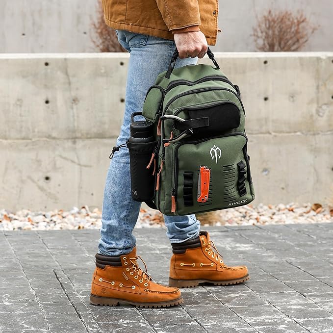 Fishing Tackle Backpack with Rod Holder 2 Tackle Boxes, Hydration Bladder - Insulated Cooler Pocket, 35L Camping Hiking Storage Bag, Fishing Gear and Equipment