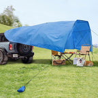 Beach Shade 200 Sq. Ft Beach Canopy for 4-8 People, Portable Sun Shelter with UV Protection, Lightweight & Easy Setup for Family Outdoor Activities (Blue)