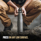 GRAYL GeoPress Titanium 24 oz Water Purifier Bottle with Cooking Lid - Filter for Hiking, Camping, Survival, Travel (Olive Drab)