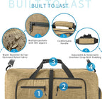 Vomgomfom Travel Duffle Bag for Men,65L 85L 115L Foldable Travel Duffel Bag with Shoes Compartment Overnight Bag for Men Women