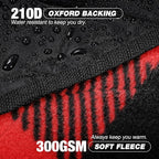 REDCAMP Extra Large Waterproof Stadium Blanket for Cold Weather, Soft Warm Fleece Camping Blanket Windproof for Camping, Hiking, Traveling, Picnic Sports, 79"x 79" Red and Black Grid