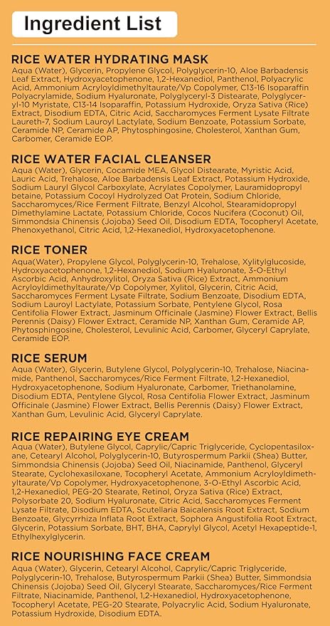 DOYEEWO Skin Care Set,6Pcs Women Teen Glass Skincare w/Korean Rice Extract,Hydrate Glow Repair Anti-Aging Facial Routine Kit Self Care Gifts for Women Mom Wife Teenage Girl Valentines Christmas Gifts