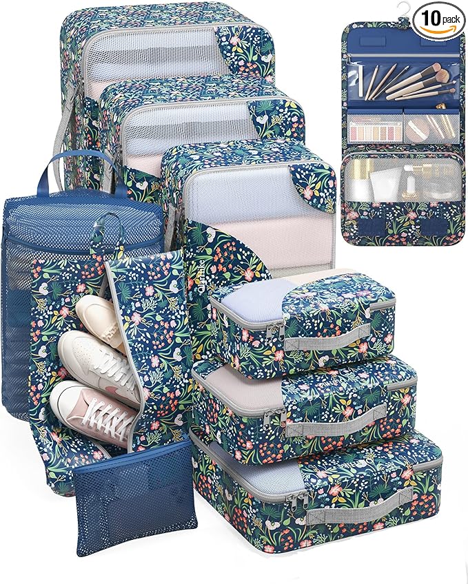 10 Set Packing Cubes for Travel, Gifts for Women Mom,Anti-Tearing Suitcase Organizer,OlarHike Vacation Essentials & Accessories for Cruise Ship