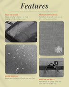 Premium Compression Packing Cubes for Travel, Compression Packaging Cube, Zip Bags Premium 6-Piece Set with laundry bag and shoe bag by TRIPPED Travel Gear (Grey Mesh)