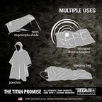 TITANSurvival Emergency Sleeping Bags for Survival 36” x 78” - 90% Heat Retention, 41% Thicker & Waterproof - Durable Survival Sleeping Bag for Cold Weather Camping - Thermal Sleeping Bag Outdoor Use
